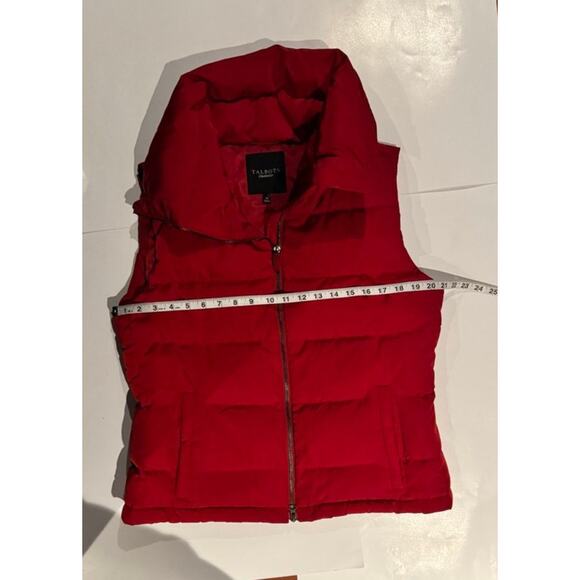 Talbots Red Puffer Vest Women’s Medium Hooded Zip Front Quilted Winter Vest - Picture 5 of 8
